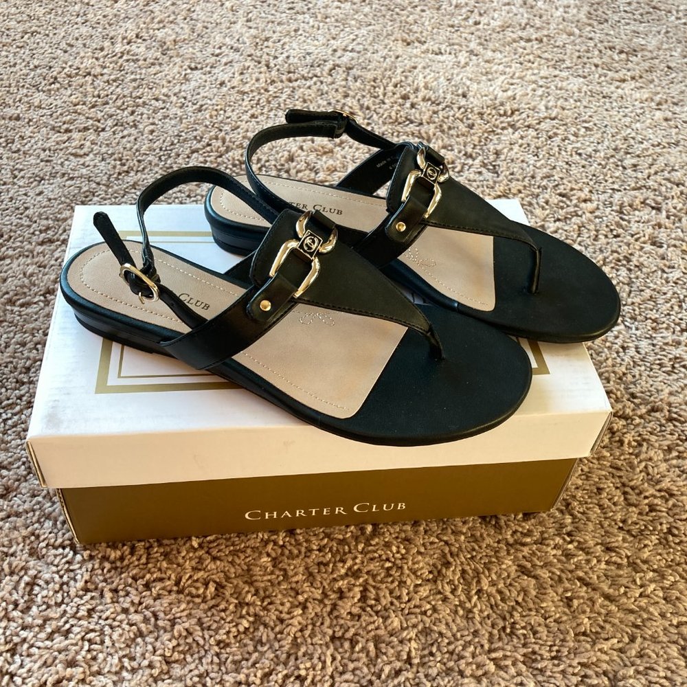 NIB Black Thong Sandals - Picture 4 of 8